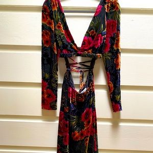 Burnout Cut Out Flocked Velvet Dress by WeWoreWhat